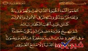 شبه الله تعالى الدنيا في زوالها وسرعة انقضائها باللهو واللعب