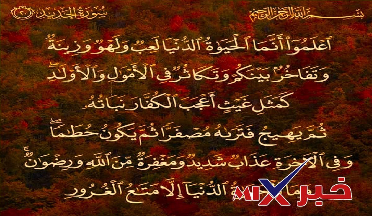 شبه الله تعالى الدنيا في زوالها وسرعة انقضائها باللهو واللعب