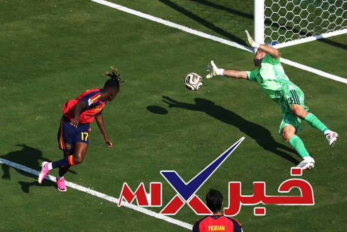 فيران #توريس يهدي التقدم لإسبانيا على #الأرجنتين في الدقيقة 106 ،ويقرب منتخب لاروخا من الفوز بلقب مونديال 2026